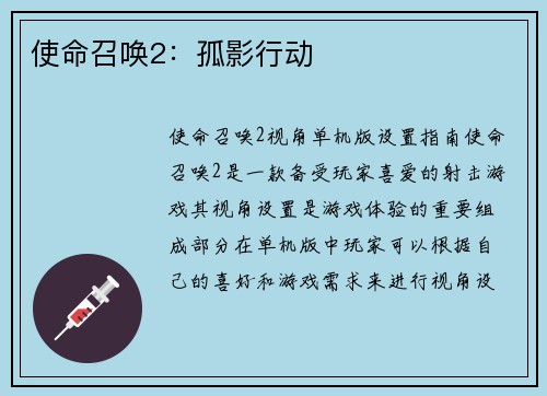 使命召唤2：孤影行动